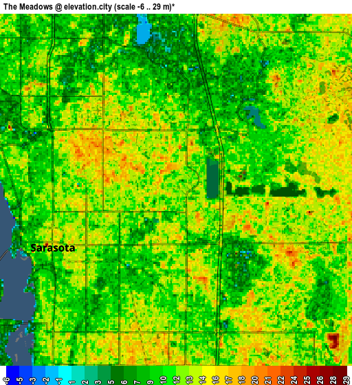 Zoom OUT 2x The Meadows, United States elevation map