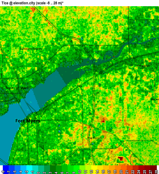 Zoom OUT 2x Tice, United States elevation map