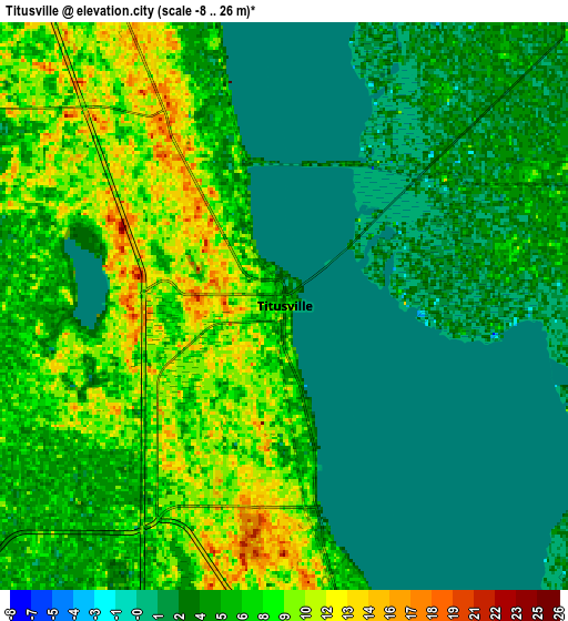 Zoom OUT 2x Titusville, United States elevation map