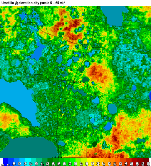 Zoom OUT 2x Umatilla, United States elevation map