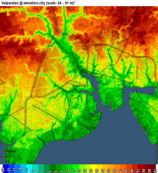 Zoom OUT 2x Valparaiso, United States elevation map