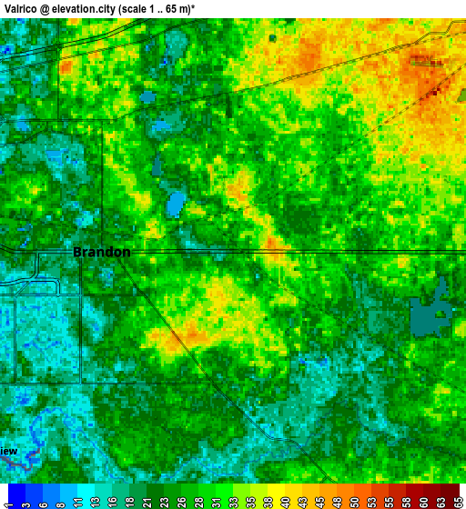 Zoom OUT 2x Valrico, United States elevation map