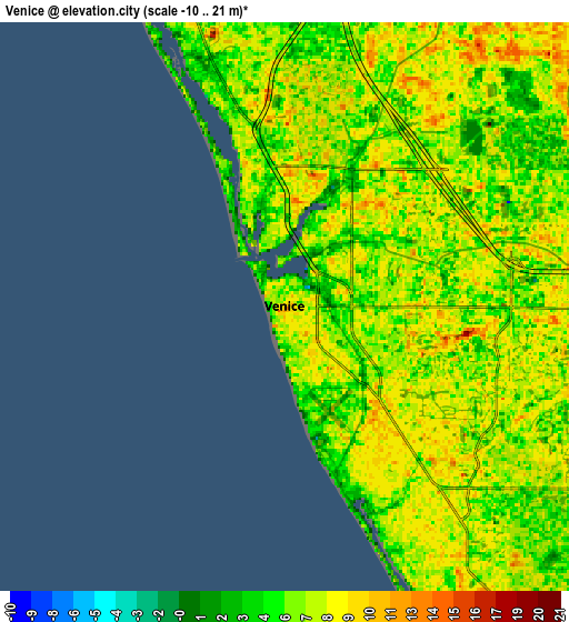 Zoom OUT 2x Venice, United States elevation map