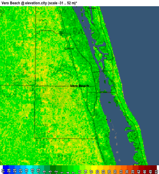 Zoom OUT 2x Vero Beach, United States elevation map