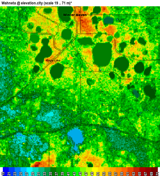 Zoom OUT 2x Wahneta, United States elevation map