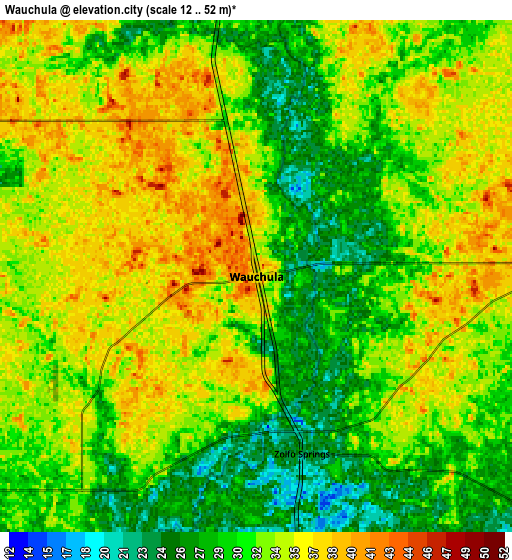 Zoom OUT 2x Wauchula, United States elevation map