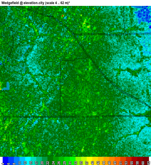 Zoom OUT 2x Wedgefield, United States elevation map