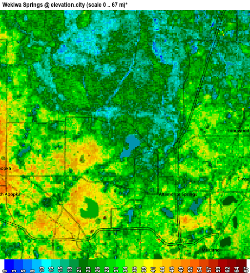 Zoom OUT 2x Wekiwa Springs, United States elevation map