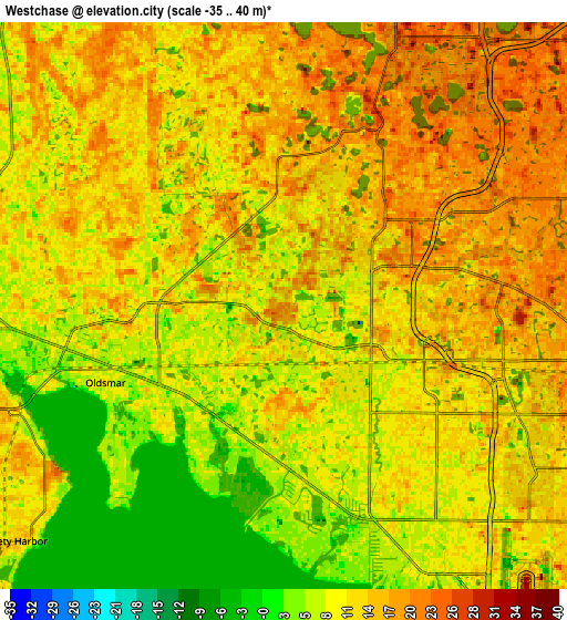 Zoom OUT 2x Westchase, United States elevation map