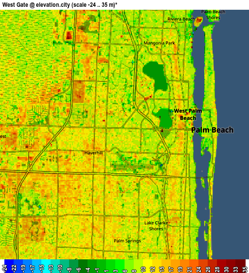 Zoom OUT 2x West Gate, United States elevation map