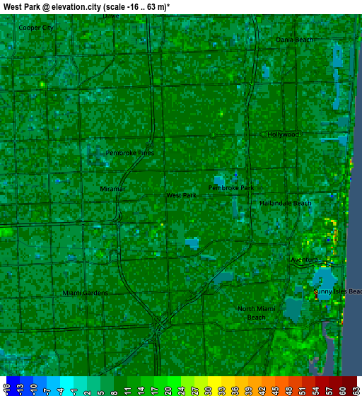 Zoom OUT 2x West Park, United States elevation map