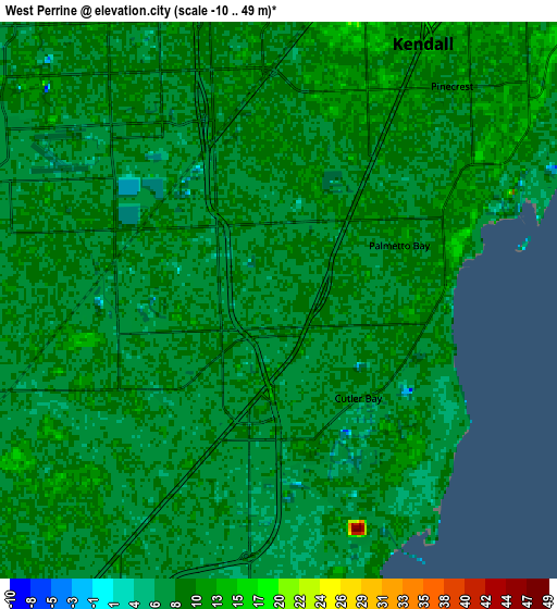 Zoom OUT 2x West Perrine, United States elevation map