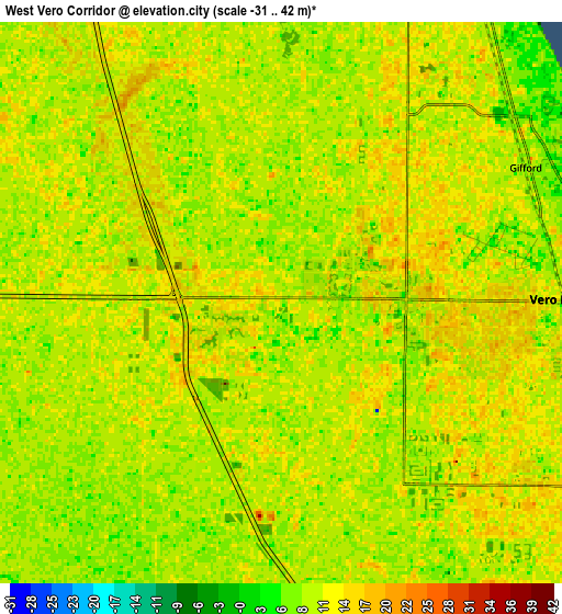 Zoom OUT 2x West Vero Corridor, United States elevation map