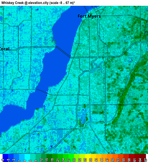 Zoom OUT 2x Whiskey Creek, United States elevation map