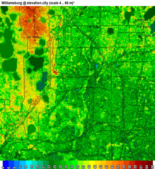 Zoom OUT 2x Williamsburg, United States elevation map