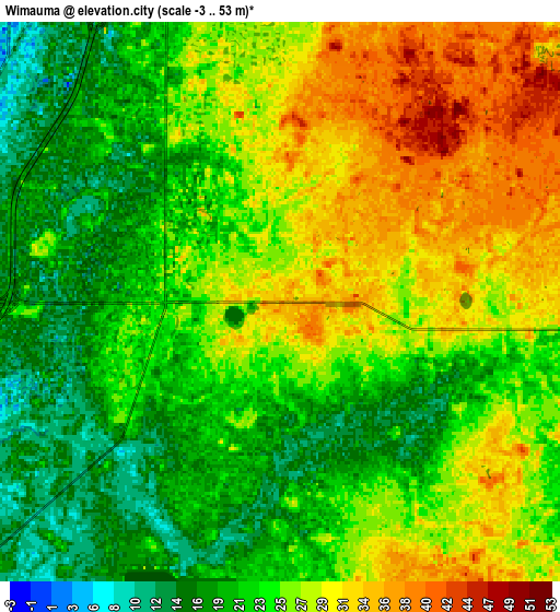 Zoom OUT 2x Wimauma, United States elevation map