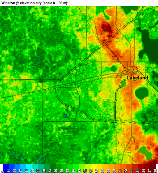 Zoom OUT 2x Winston, United States elevation map