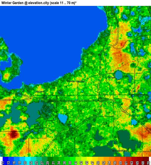 Zoom OUT 2x Winter Garden, United States elevation map