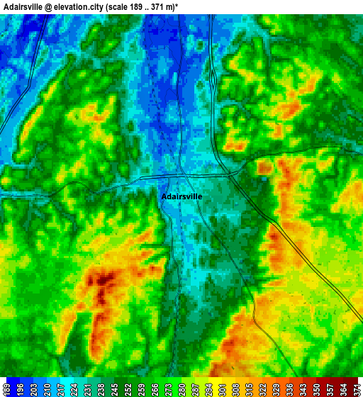 Zoom OUT 2x Adairsville, United States elevation map