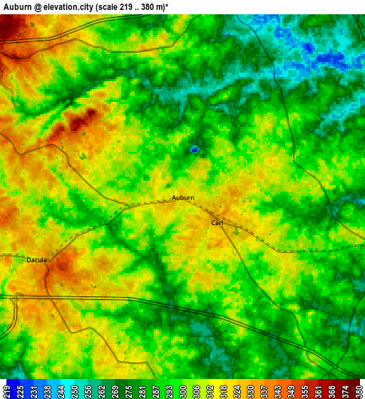 Zoom OUT 2x Auburn, United States elevation map