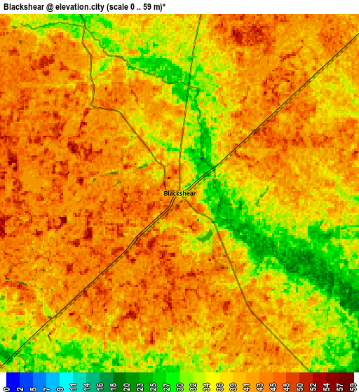 Zoom OUT 2x Blackshear, United States elevation map