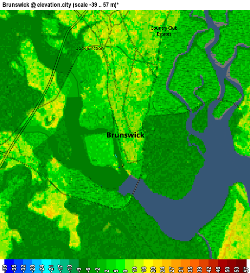Zoom OUT 2x Brunswick, United States elevation map