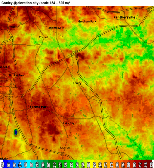 Zoom OUT 2x Conley, United States elevation map