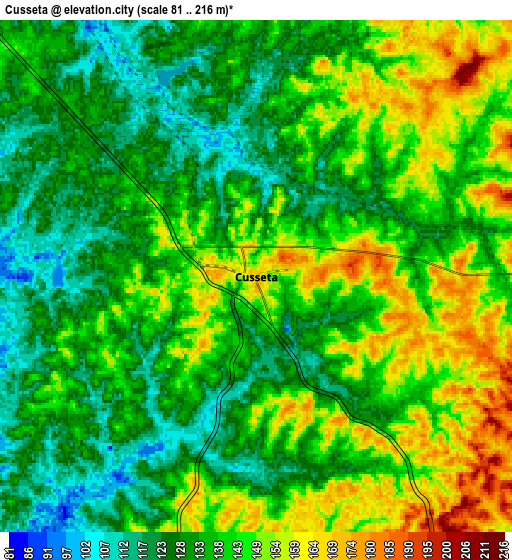 Zoom OUT 2x Cusseta, United States elevation map