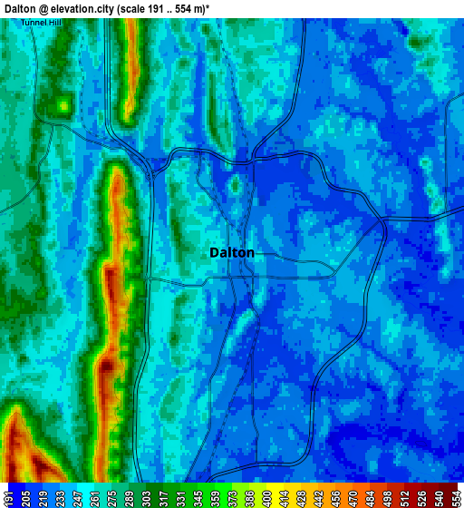 Zoom OUT 2x Dalton, United States elevation map