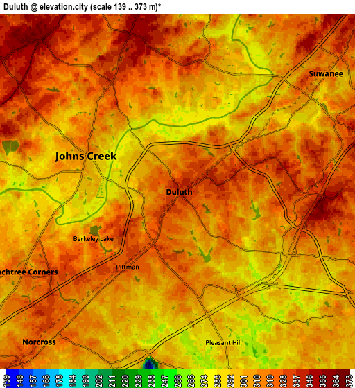 Zoom OUT 2x Duluth, United States elevation map