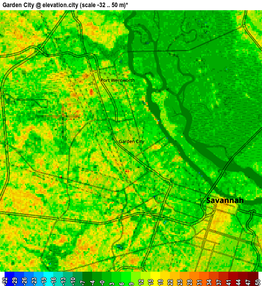 Zoom OUT 2x Garden City, United States elevation map