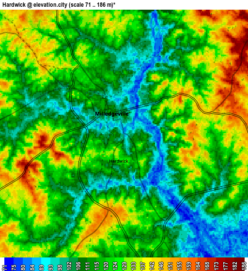 Zoom OUT 2x Hardwick, United States elevation map