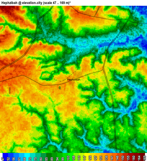 Zoom OUT 2x Hephzibah, United States elevation map