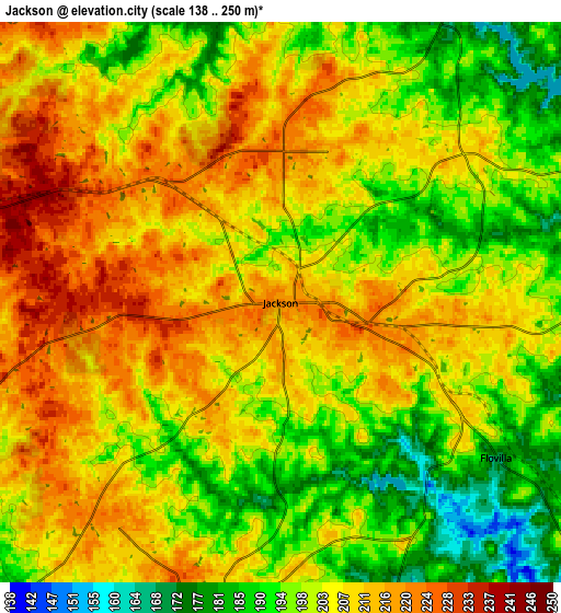 Zoom OUT 2x Jackson, United States elevation map