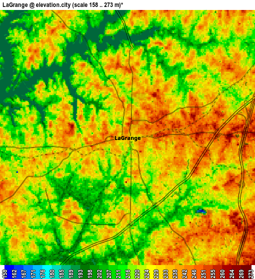Zoom OUT 2x LaGrange, United States elevation map