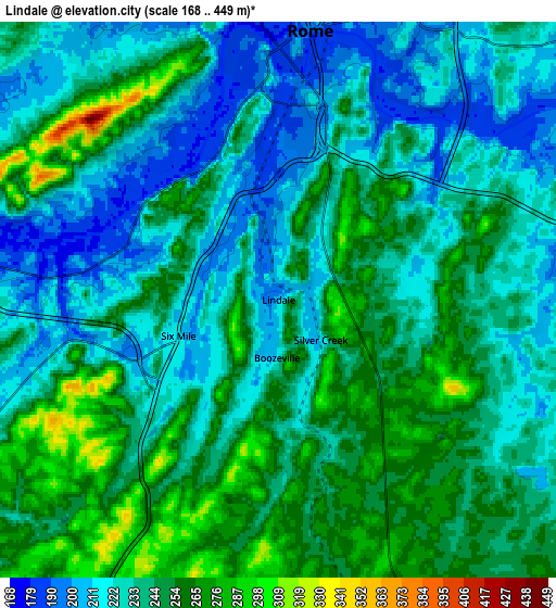 Zoom OUT 2x Lindale, United States elevation map