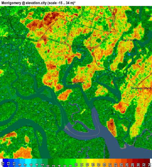 Zoom OUT 2x Montgomery, United States elevation map