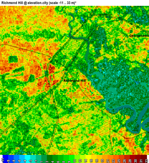 Zoom OUT 2x Richmond Hill, United States elevation map