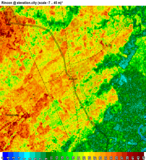 Zoom OUT 2x Rincon, United States elevation map