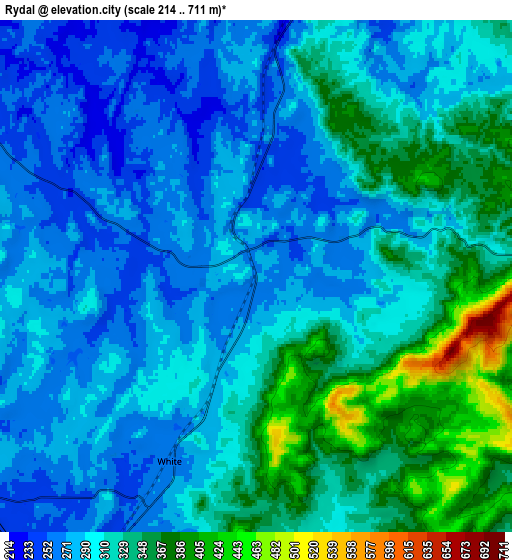 Zoom OUT 2x Rydal, United States elevation map