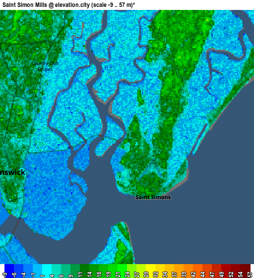 Zoom OUT 2x Saint Simon Mills, United States elevation map