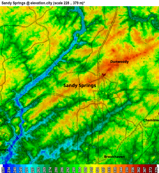 Zoom OUT 2x Sandy Springs, United States elevation map