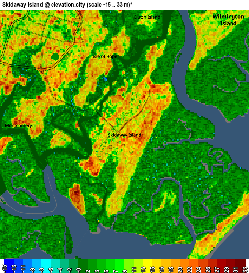 Zoom OUT 2x Skidaway Island, United States elevation map