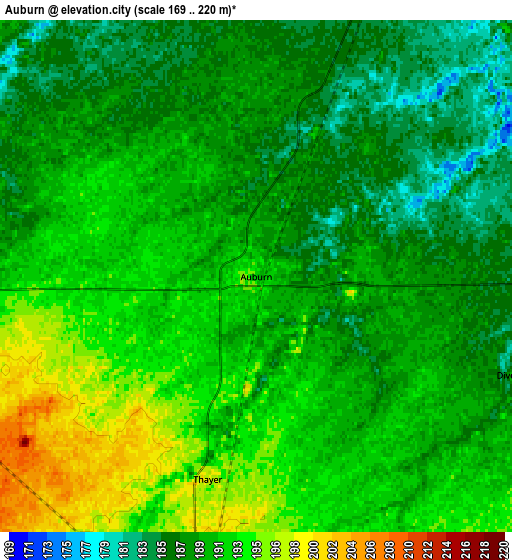 Zoom OUT 2x Auburn, United States elevation map