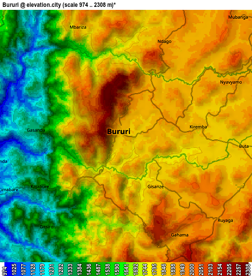 Zoom OUT 2x Bururi, Burundi elevation map