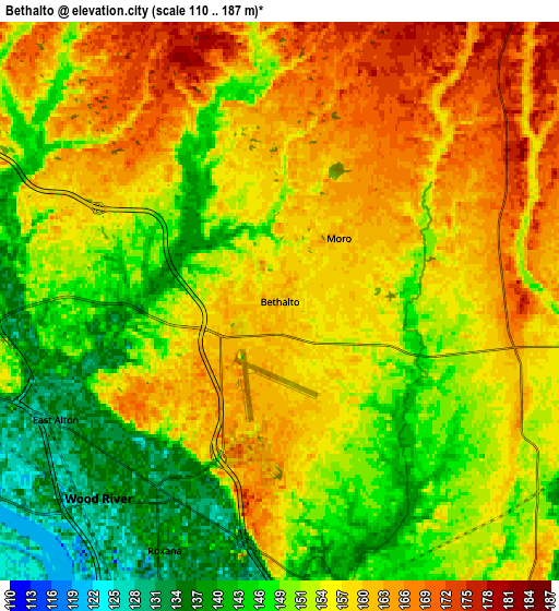 Zoom OUT 2x Bethalto, United States elevation map