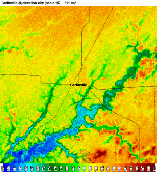 Zoom OUT 2x Carlinville, United States elevation map