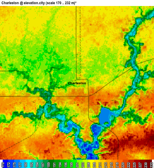 Zoom OUT 2x Charleston, United States elevation map