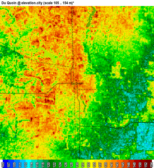 Zoom OUT 2x Du Quoin, United States elevation map