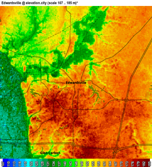 Zoom OUT 2x Edwardsville, United States elevation map